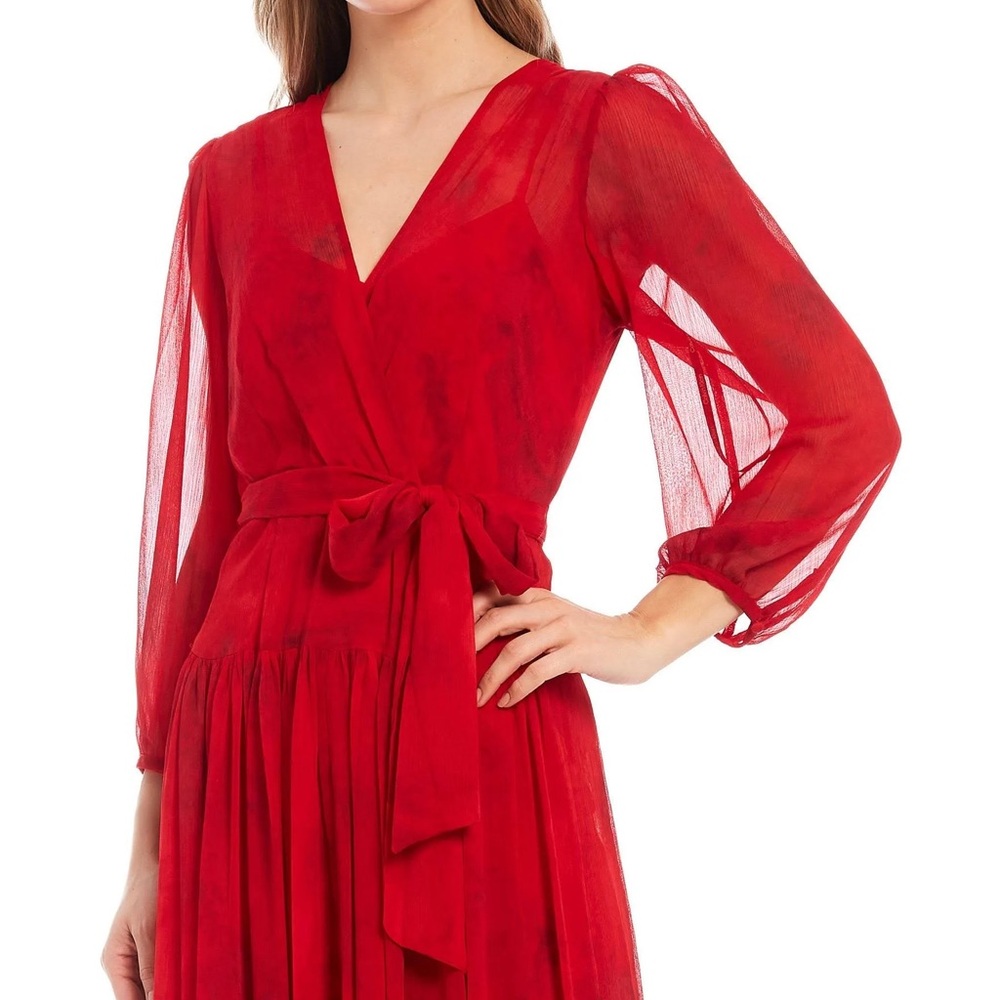 Calvin Klein Women's Printed Maxi Dress Red Size 8 Dress NWT - Picture 3 of 6
